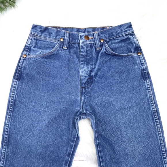 🚫SOLD!•👖VINTAGE |•WRANGLER•| Vtg High Rise Straight Leg Jeans '28x30' - Picture 5 of 10